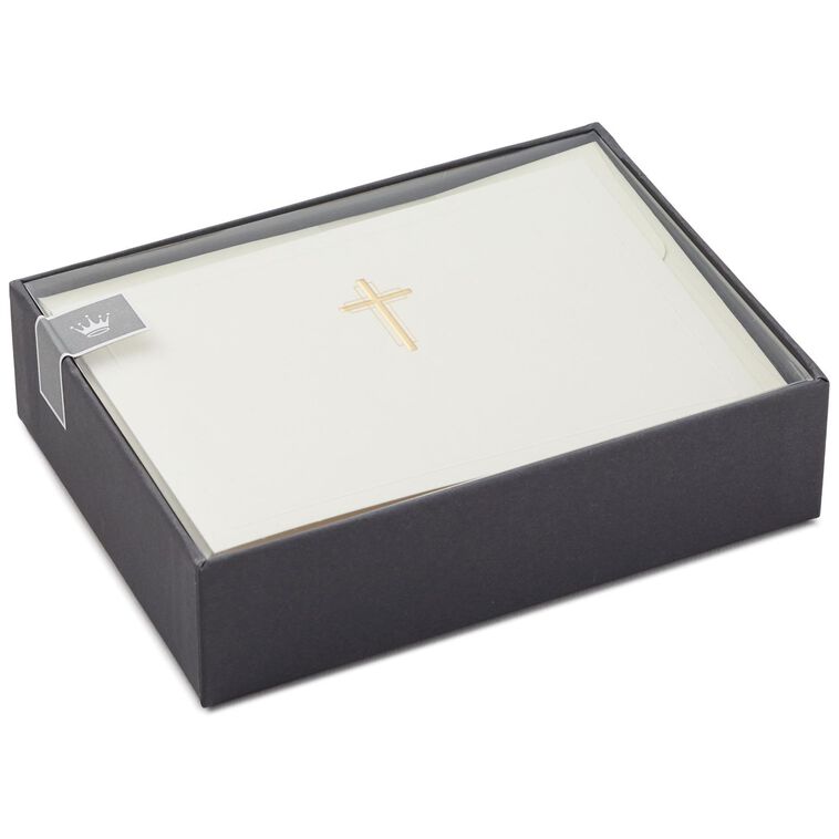 Hallmark Gold Cross Religious Note Cards Box Of 20