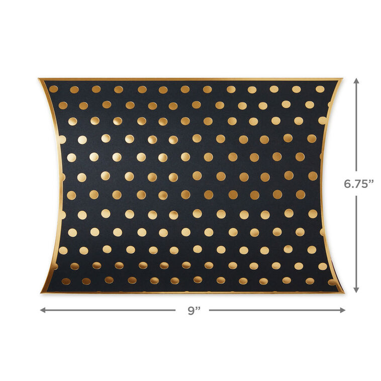 Hallmark Gold Dots On Black Pillow Box
