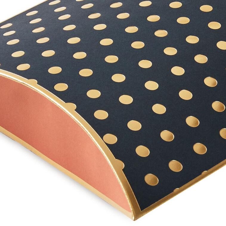 Hallmark Gold Dots On Black Pillow Box