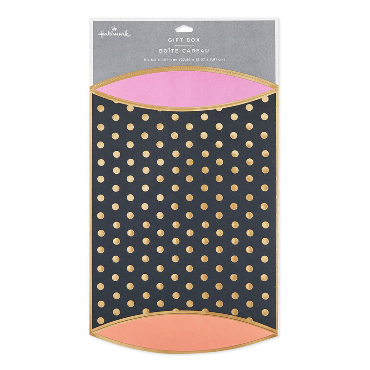 Hallmark Gold Dots On Black Pillow Box
