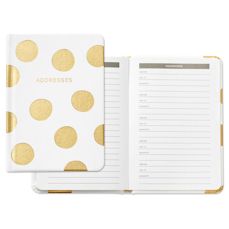Hallmark Gold Polka Dots Address Book
