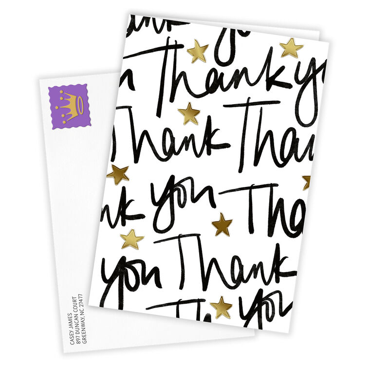 Hallmark Gold Stars Custom Thank You Card