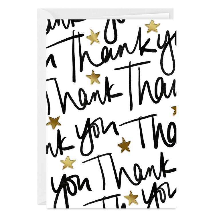 hallmark Gold Stars Custom Thank You Card