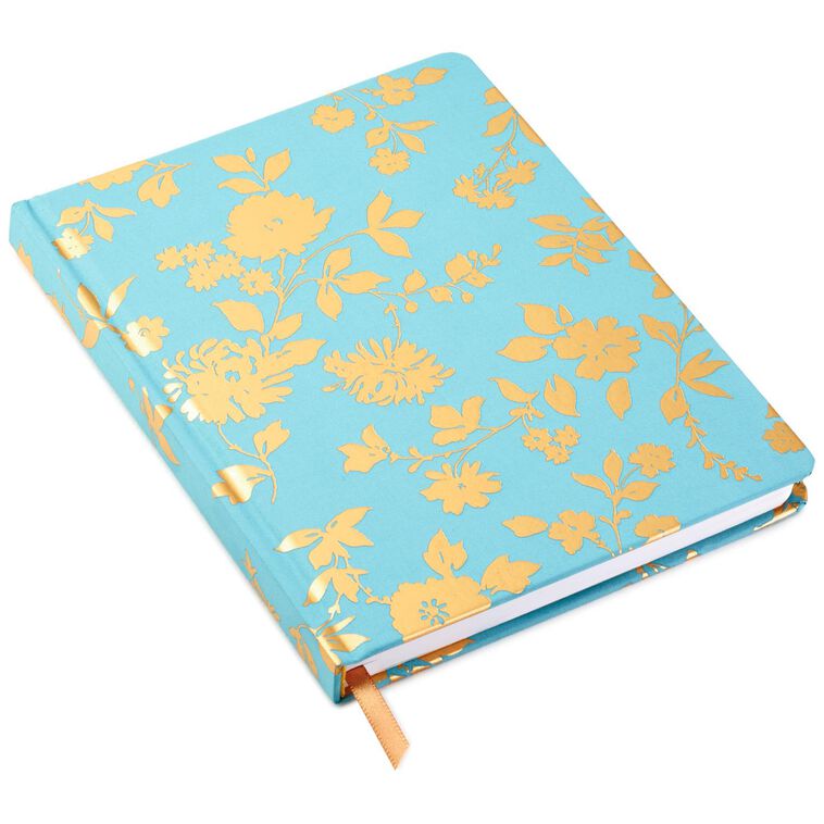 hallmark Gold Toile on Aqua Hardback Notebook