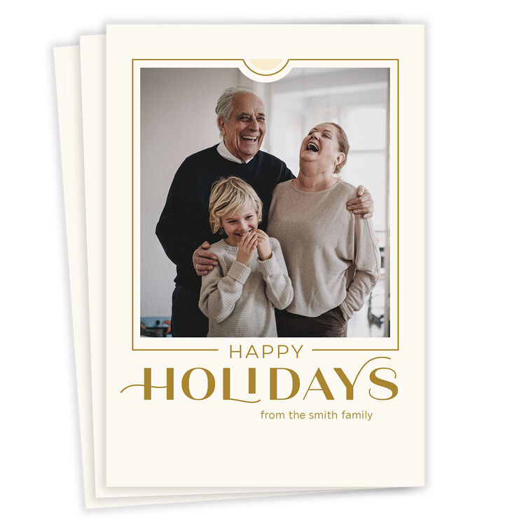 hallmark Golden Happy Flat Holiday Photo Card