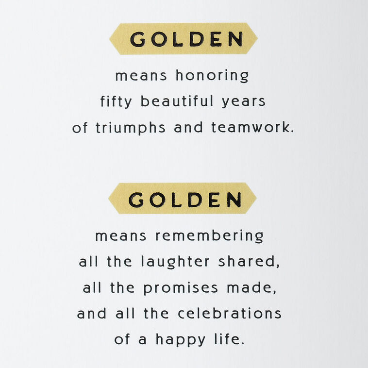 Hallmark Golden Means 50th Anniversary Card
