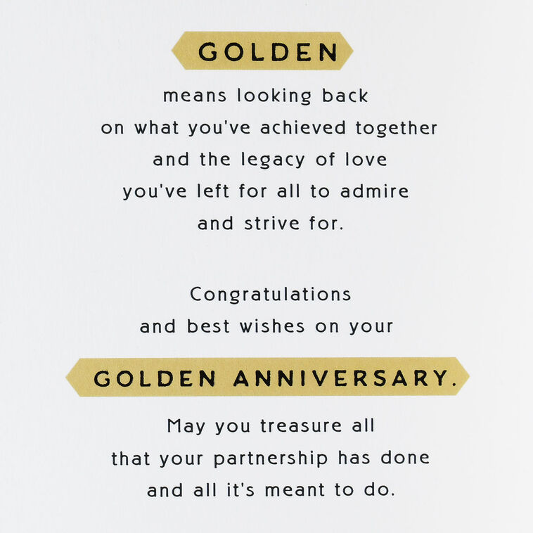 Hallmark Golden Means 50th Anniversary Card