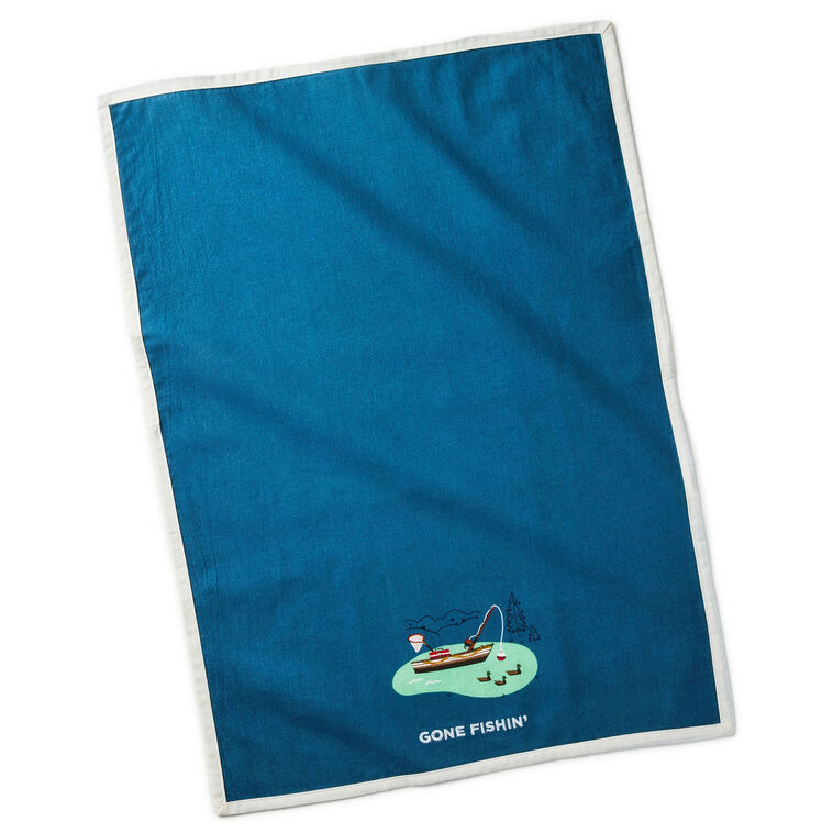 Hallmark Gone Fishing Tea Towel 18x26