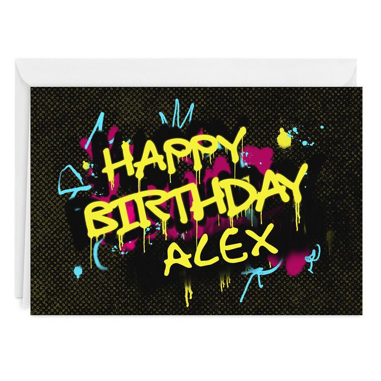 hallmark Graffiti Lettering Custom Birthday Card