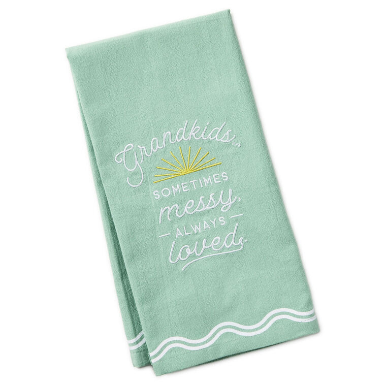 hallmark Grandkids Messy and Loved Tea Towel 18x26