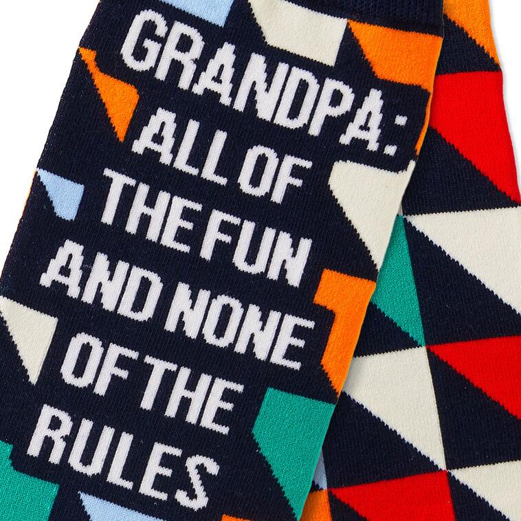 Hallmark Grandpa All Of The Fun Novelty Crew Socks