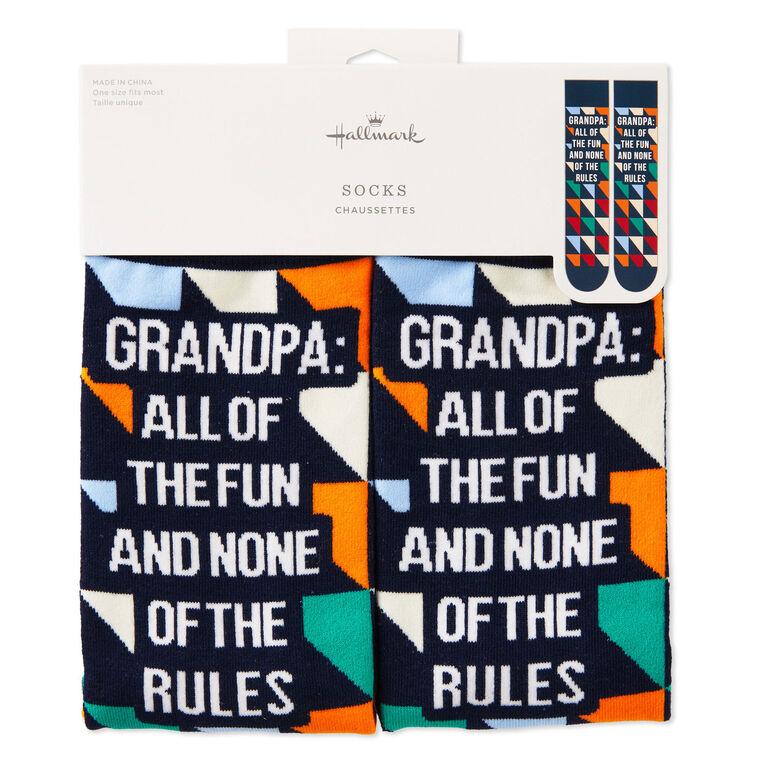 Hallmark Grandpa All Of The Fun Novelty Crew Socks