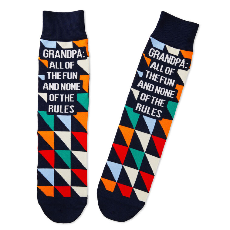 hallmark Grandpa All of the Fun Novelty Crew Socks