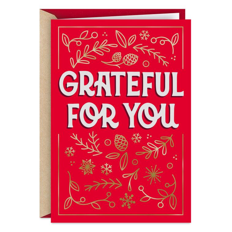 hallmark Grateful for You Christmas Thank-You Card