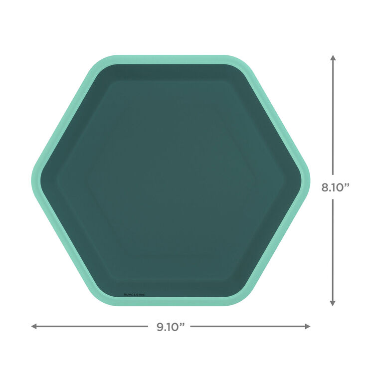 Hallmark Green Hexagonal Dessert Plates Set Of 8