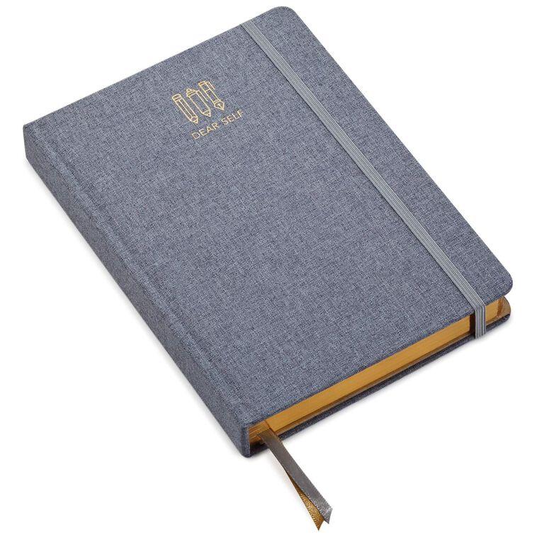 hallmark Grey Chambray Dear Self Pencils Notebook