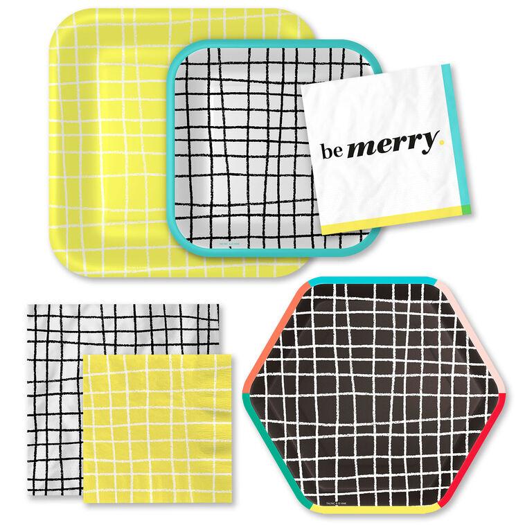 hallmark Grid Graphics Party Essentials Set