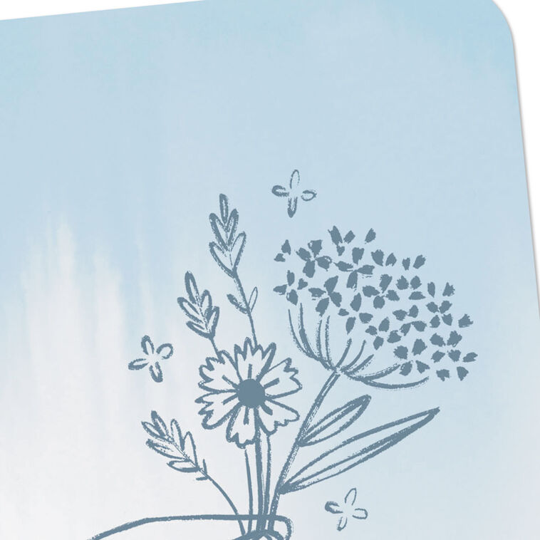Hallmark Hand Holding Flowers Sketch Blank Card
