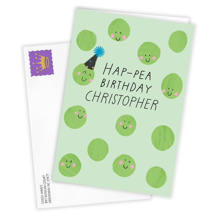 Hallmark Hap-pea Day Funny Custom Birthday Card