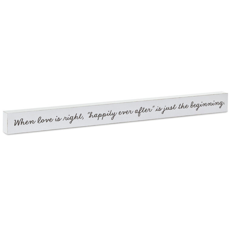 hallmark Happily Ever After Wood Quote Sign 23.5x2