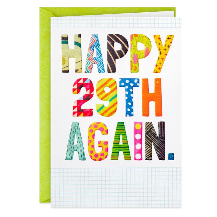 hallmark Happy 29th Again Funny Birthday Card