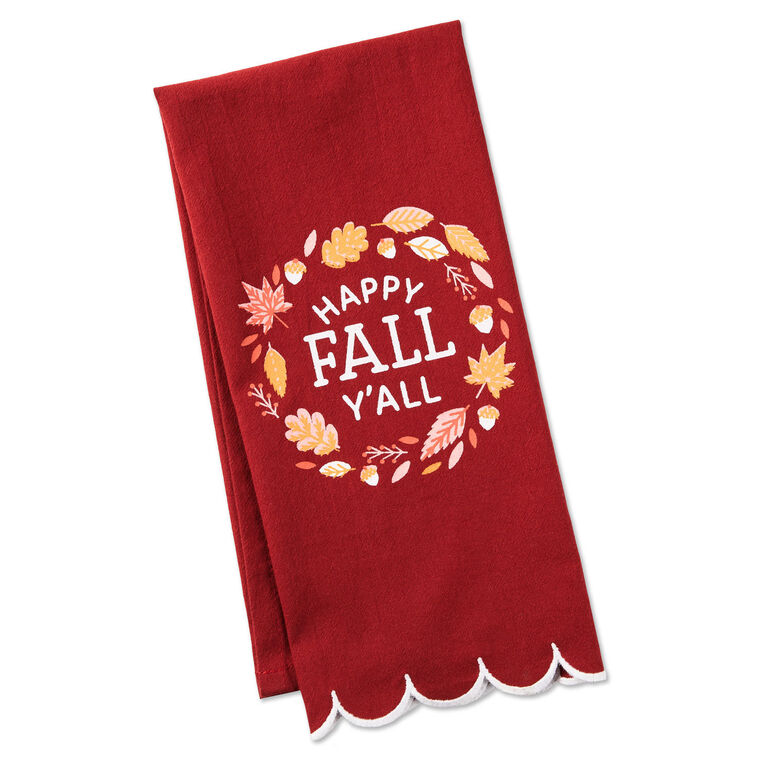 hallmark Happy Fall Y'all Tea Towel 18x26