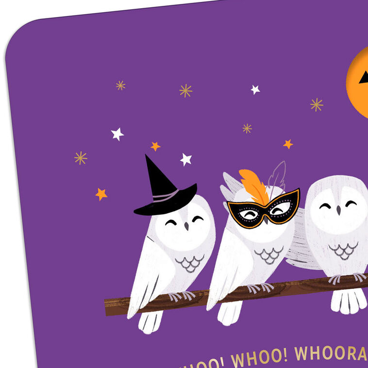 Hallmark Happy-Go-Party Owls Halloween Card
