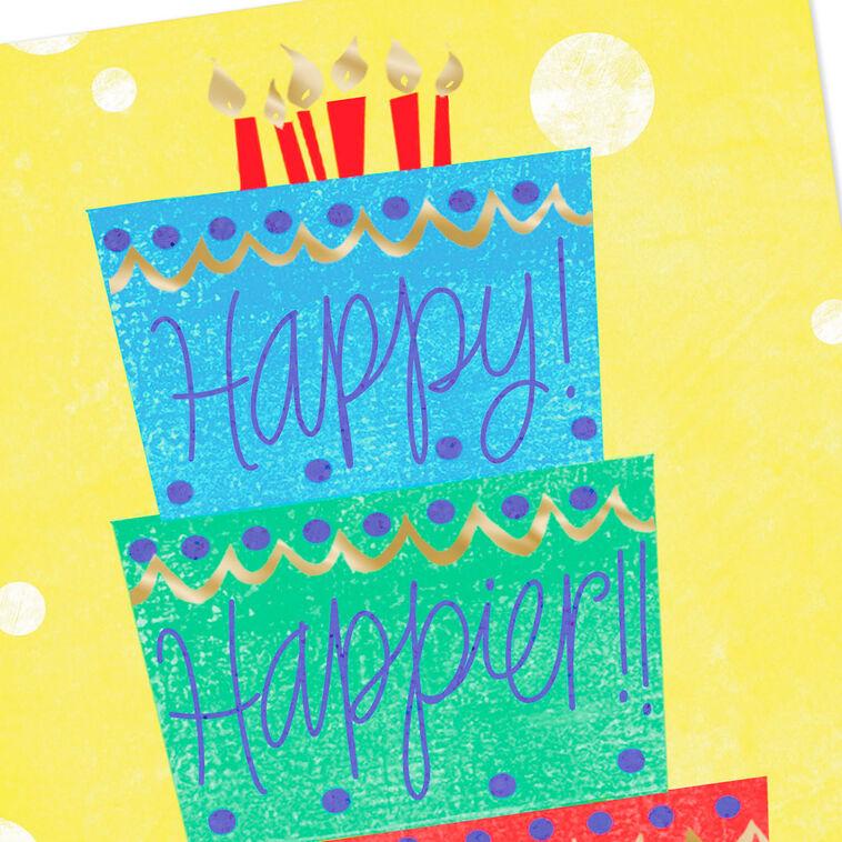 Hallmark Happy Happier Happiest Birthday Card
