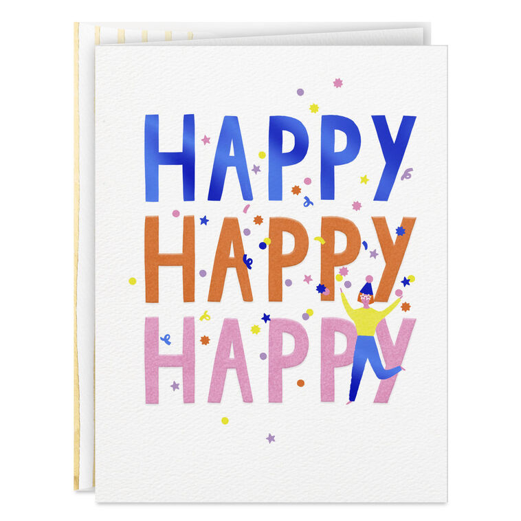 hallmark Happy Happy Happy Birthday Card