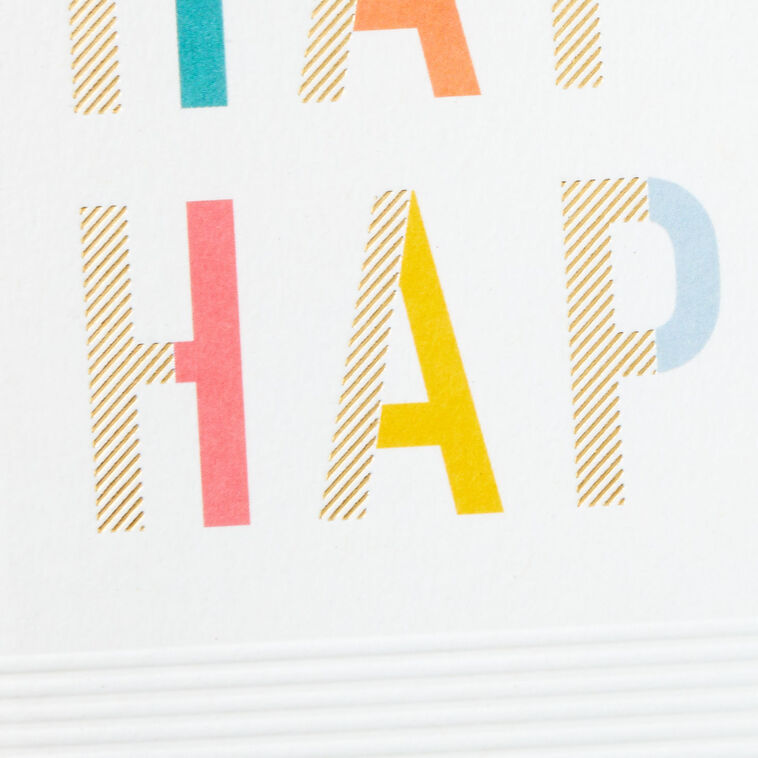 Hallmark Happy Happy Happy Embossed Birthday Card