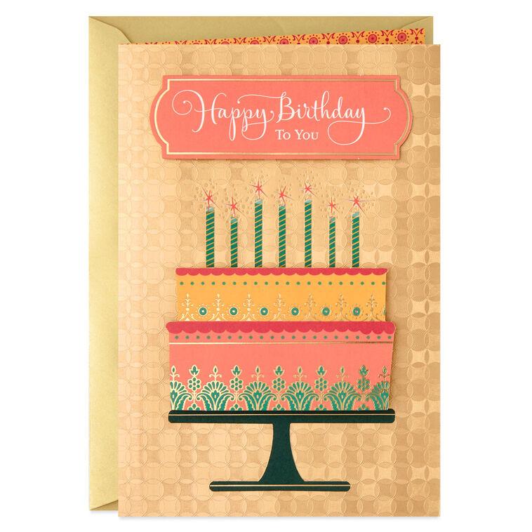 hallmark Happy Moments Ornate Cake Birthday Card