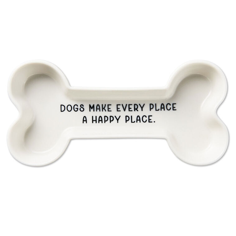hallmark Happy Place Dog Bone-Shaped Trinket Dish