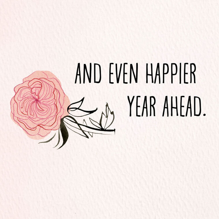 Hallmark Happy Year Ahead Floral Birthday Card