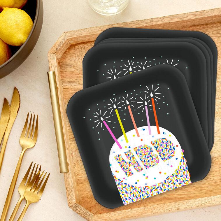 Hallmark "HBD" Cake Dessert Plates Pack Of 8