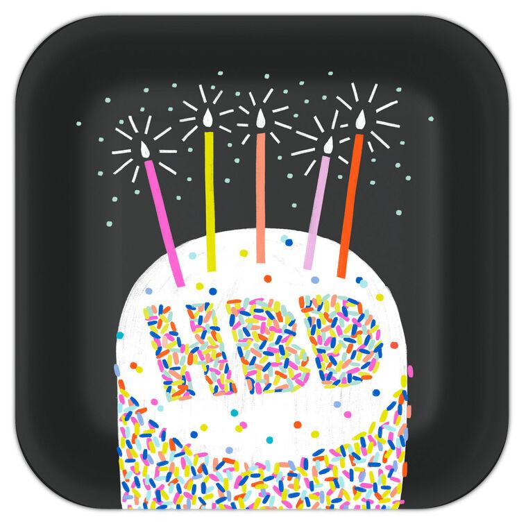 hallmark "HBD" Cake Dessert Plates Pack of 8