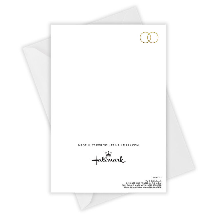 Hallmark Hearts And Gold Rings Custom Wedding Card