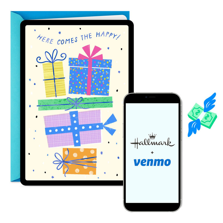 hallmark Here Comes the Happy Venmo Birthday Card