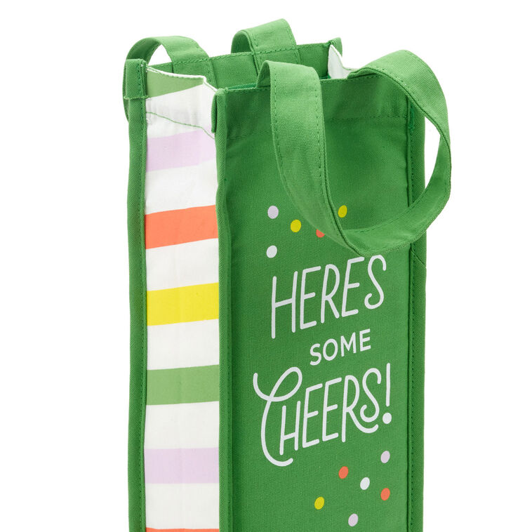 Hallmark Here's Some Cheers Canvas Wine Bag