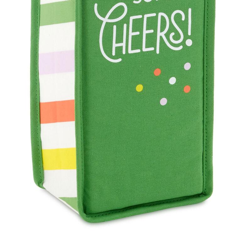 Hallmark Here's Some Cheers Canvas Wine Bag