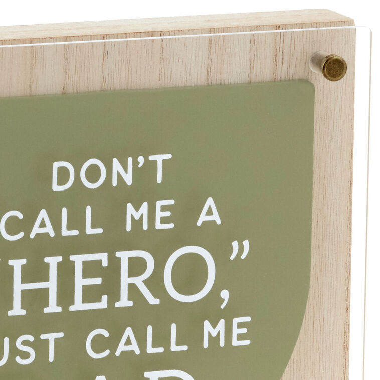 Hallmark Hero Dad Layered Square Quote Sign 8x8