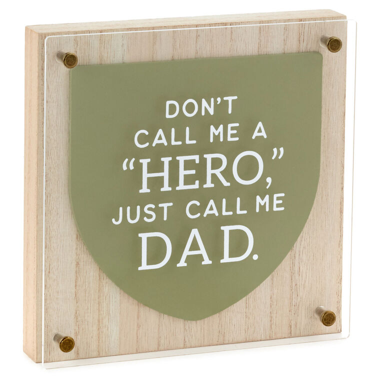 hallmark Hero Dad Layered Square Quote Sign 8x8