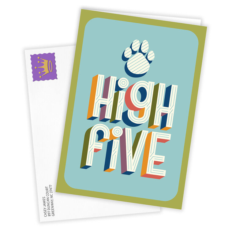 Hallmark High Five Pet Pawprint Custom Card