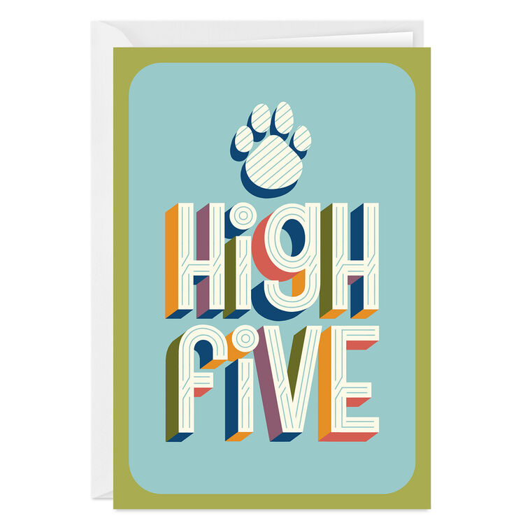 hallmark High Five Pet Pawprint Custom Card