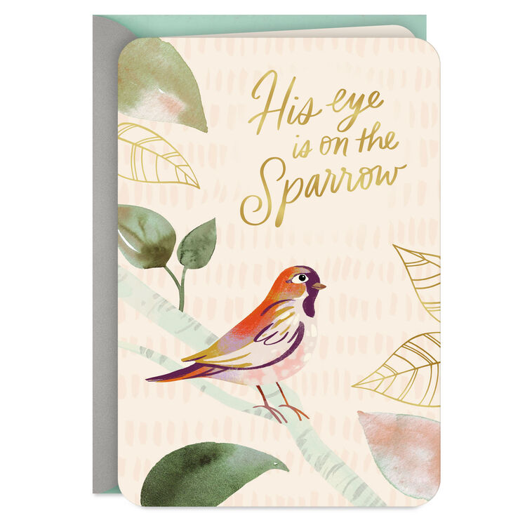hallmark His Eye Is on the Sparrow Sympathy Card