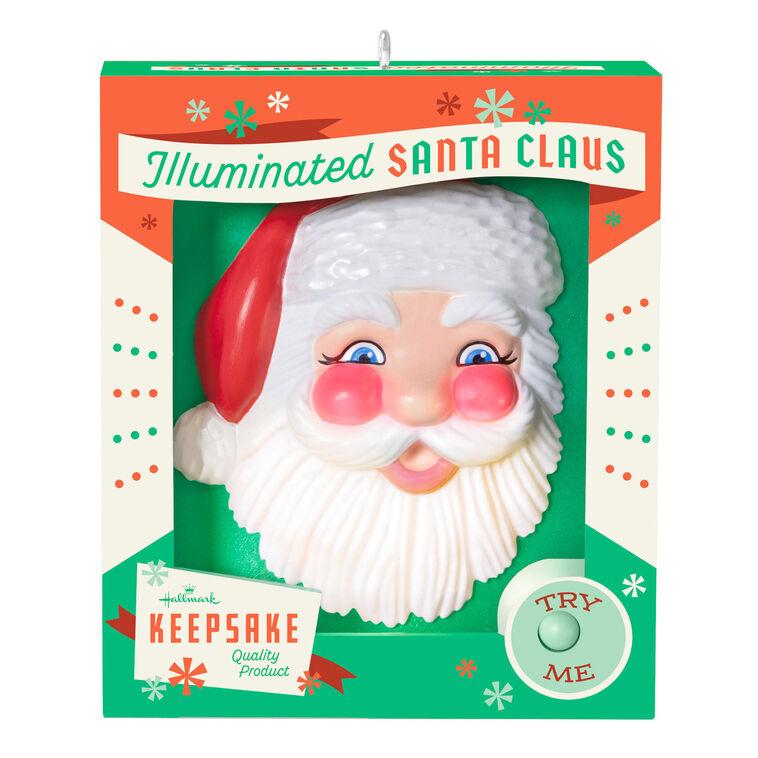 hallmark Holly Jolly Santa Ornament With Light