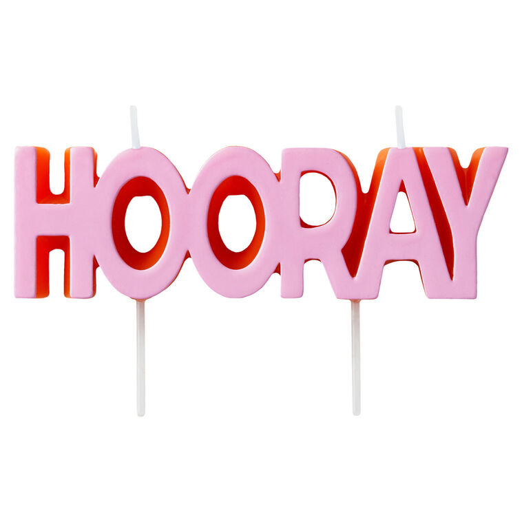hallmark "Hooray" Pink Candle