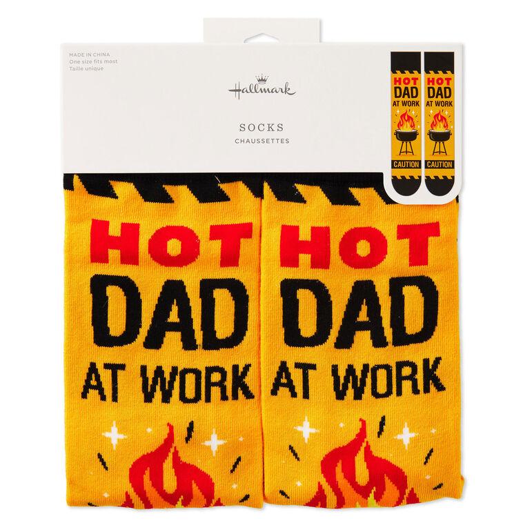 Hallmark Hot Dad At Work Novelty Crew Socks