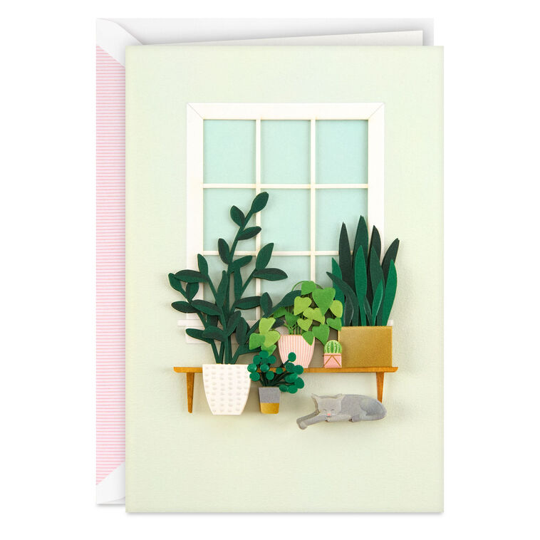hallmark Houseplants With Cat Thinking of You Card