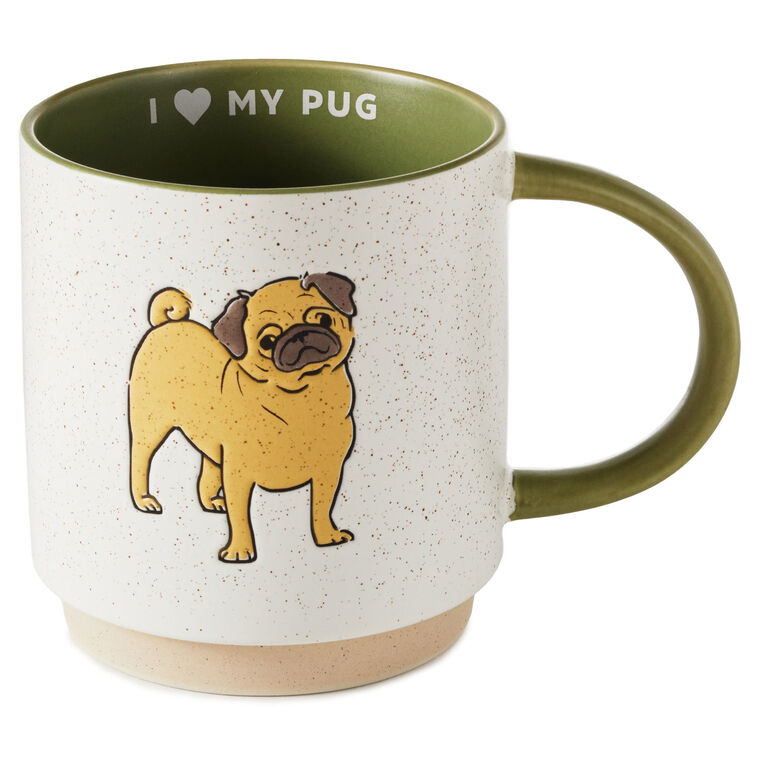 hallmark I Heart My Pug Mug 16 oz