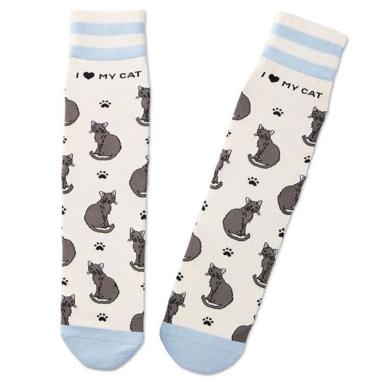 hallmark I Love My Black Cat Crew Socks